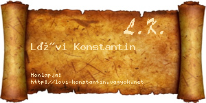Lövi Konstantin névjegykártya